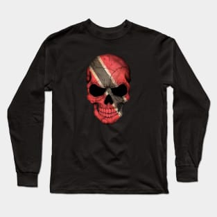 Trinidadian Flag Skull Long Sleeve T-Shirt